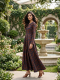 Midnight Blossom Silk Maxi