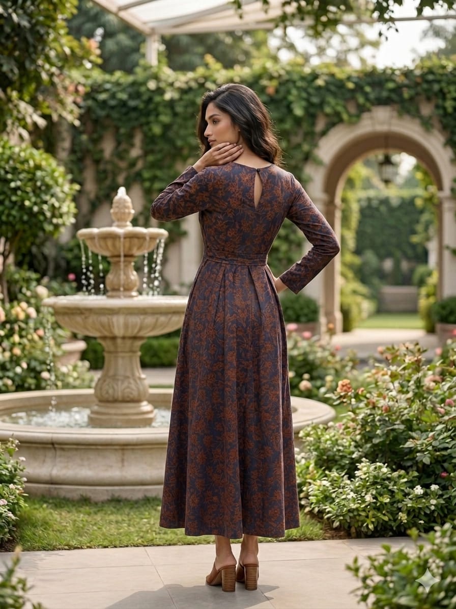 Midnight Blossom Silk Maxi