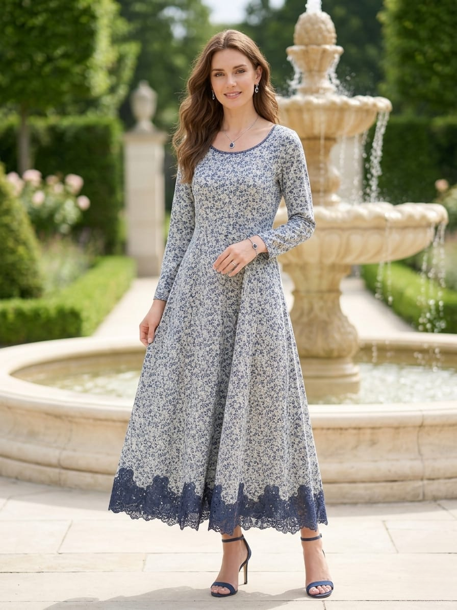 Pure Soft Georgette Floral Maxi Dress