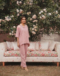 Rose Bloom — Lawn Self Print Co-ord Set