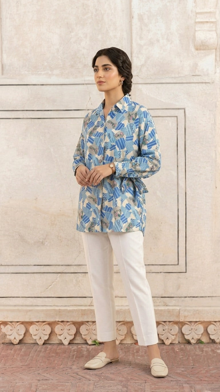 Abstract Blue — Cotton Formal Shirt