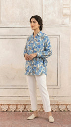 Abstract Blue — Cotton Formal Shirt