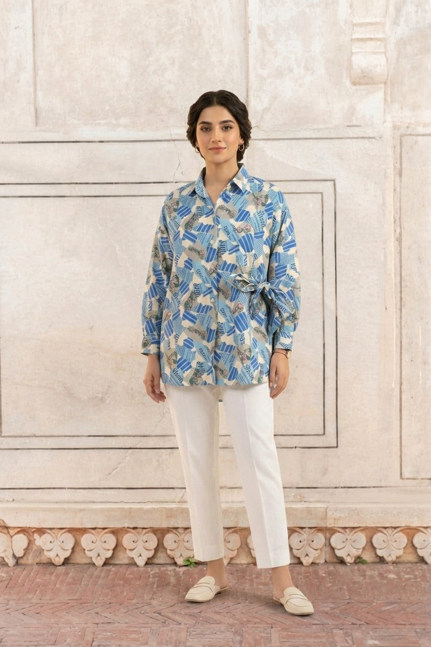 Abstract Blue — Cotton Formal Shirt