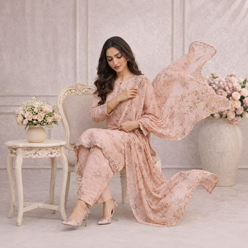 Blush Elegance – 3 Piece Lawn Suit